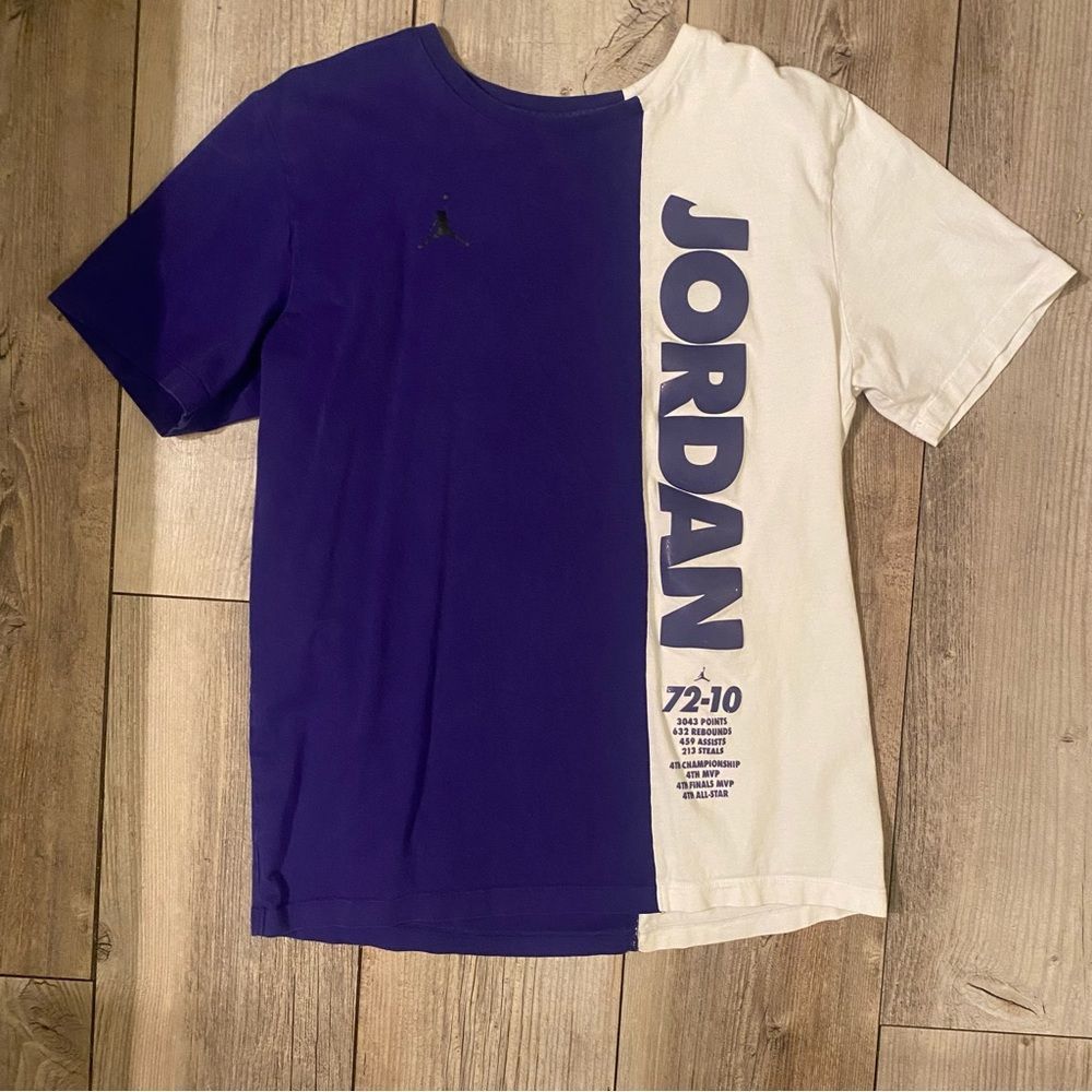 Large Jordan Shirt Boys Purple & White excellent condition